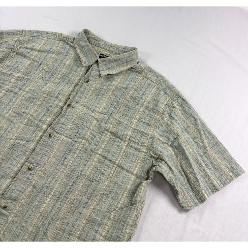 Kuhl Shirt Mens Large Striped Seersucker Button Up Camp Trail Hiking